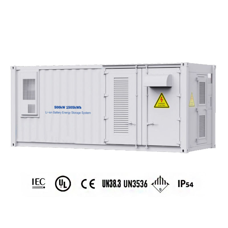 conteneur de stockage de l'énergie de batterie de 500kW 1505kWh 280ah tout dans une boîte de rangement extérieure d'énergie