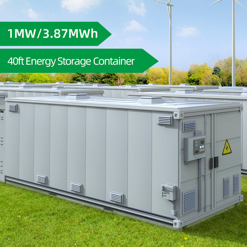 40 pieds ESS 1MW 3,87MWh Système de stockage d'énergie de conteneur Peak Shaving Énergie solaire